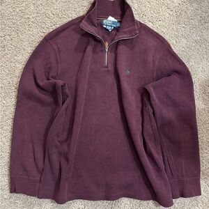 Polo Ralph Lauren Estate Rib Quarter-Zip Pullover - Burgundy